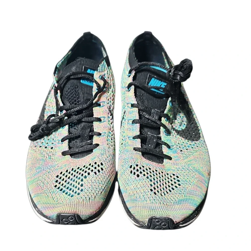 Nike Flyknit‎ Racer Multicolor 2.0 Mens Running Shoes 526628-304 Size 7.5